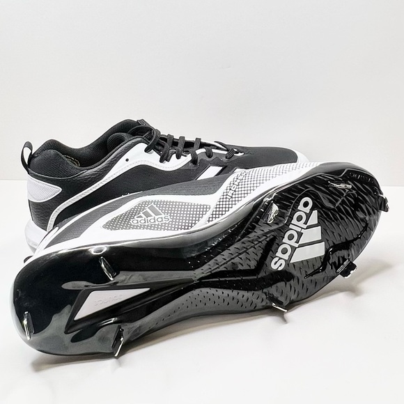 Adidas Men’s Icon 6 Bounce Metal Cleats Black/White Size 13.5 - Picture 9 of 9